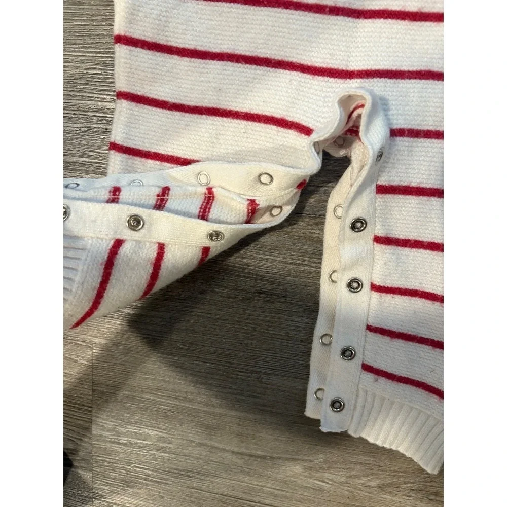 Gerber Baby Boy‎ Girl Red White Stripe Knit Romper Jumpsuit 12 Months